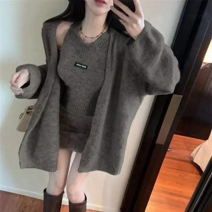 Chic Knit Cardigan & Vest Set™